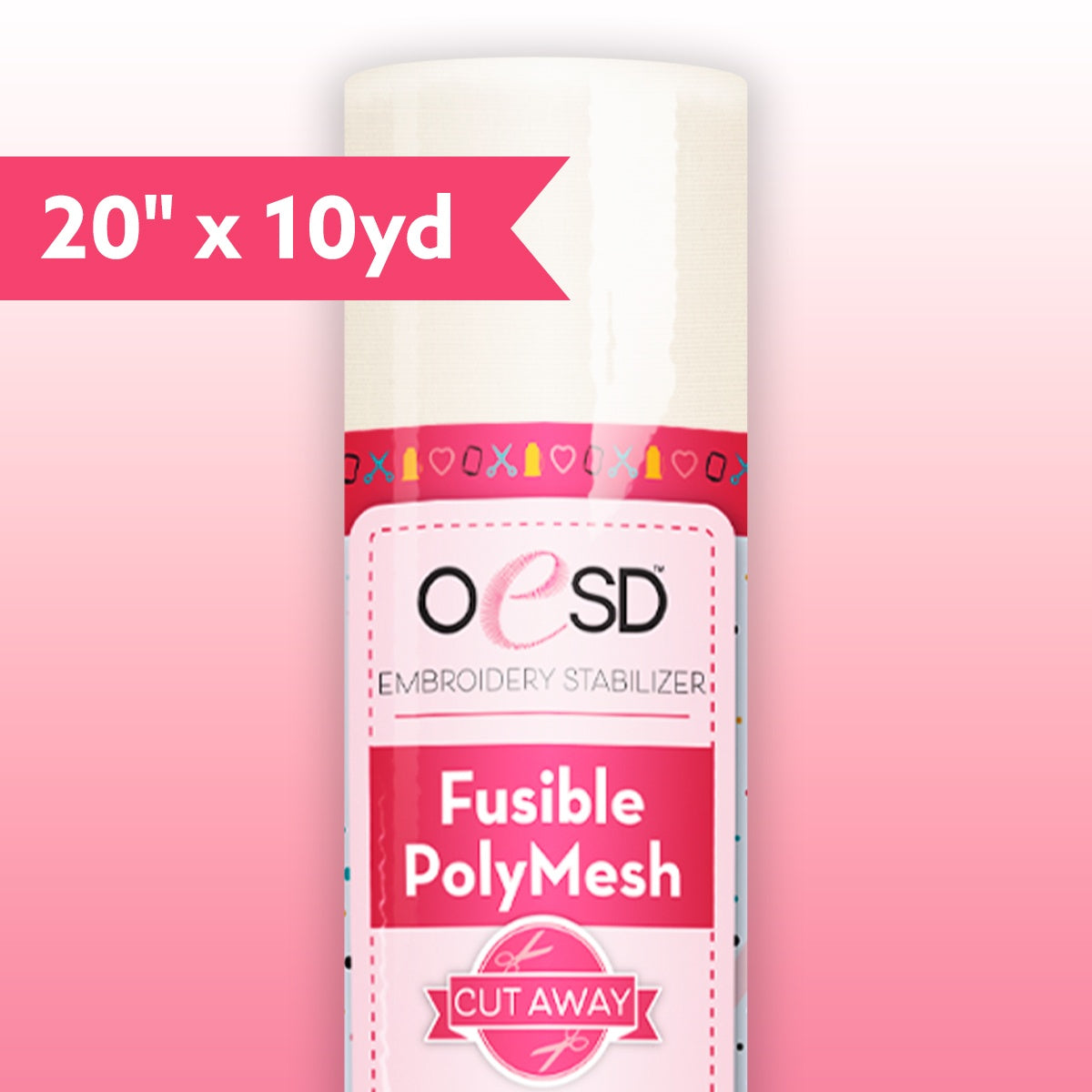 OESD Fusible PolyMesh Cut Away Embroidery Stabilizer 20"x10yd Roll HBF15-20