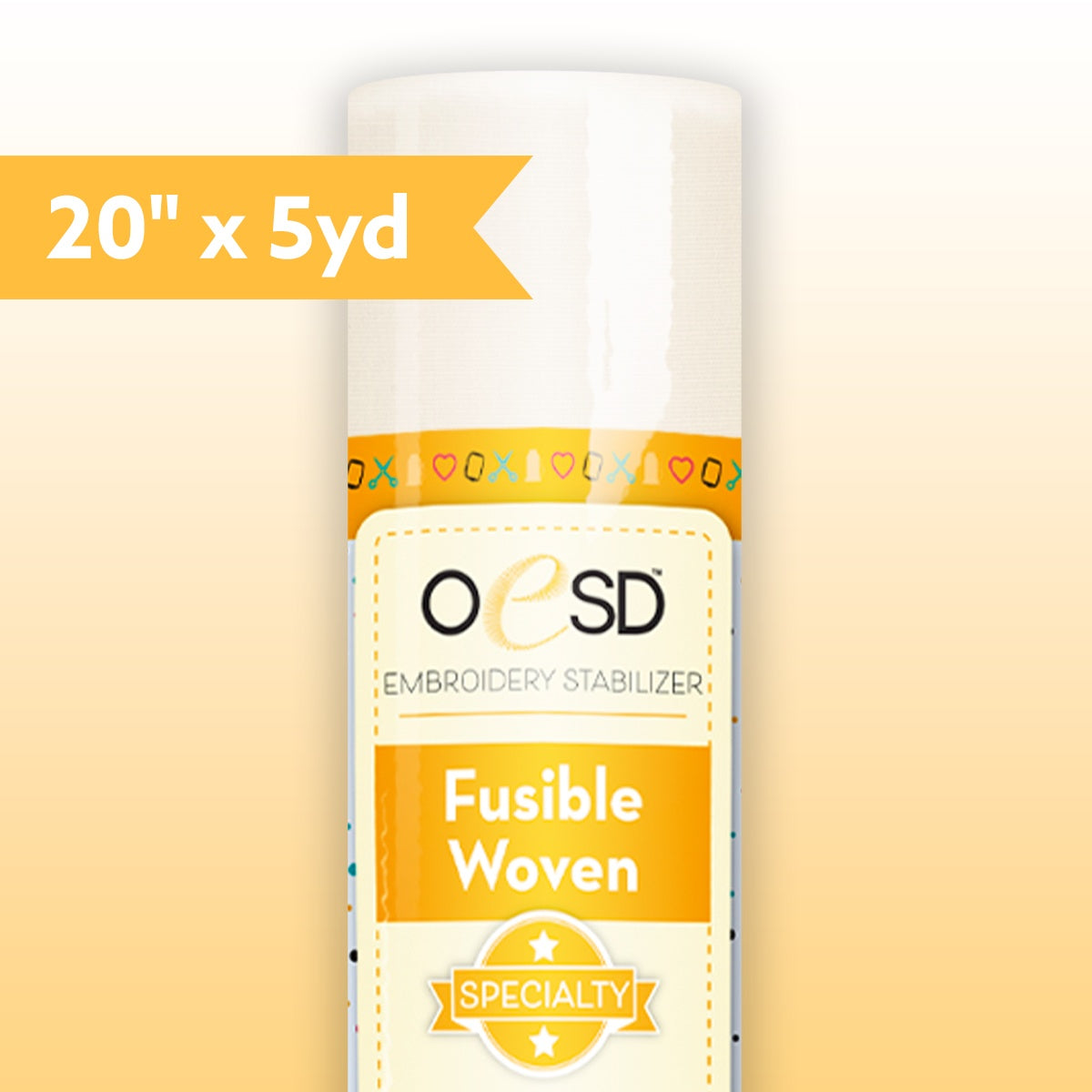 OESD Fusible Woven Embroidery Stabilizer White 20"x5yd Roll HBFW-20