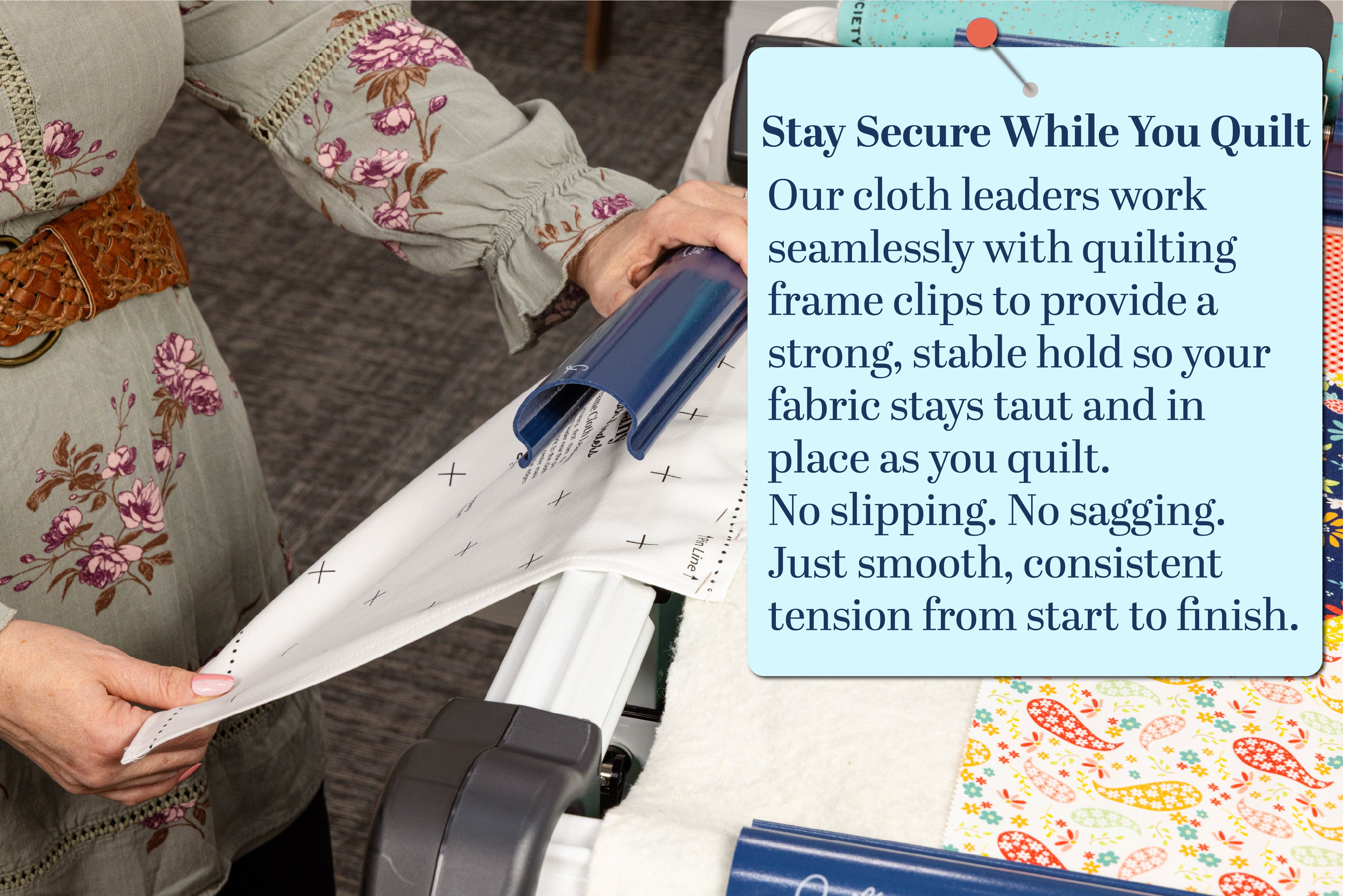 Grace Company Precision Cloth Leaders Set Stay Secure While You Quilt