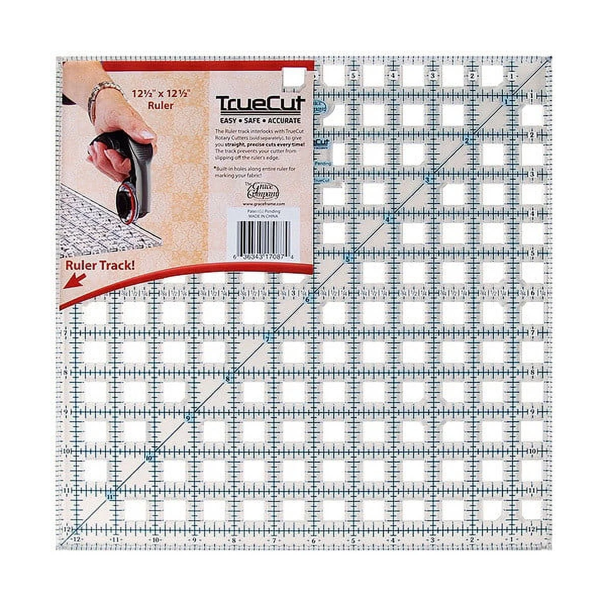 Grace Company TrueCut 12.5" Square Quilting Ruler 21563