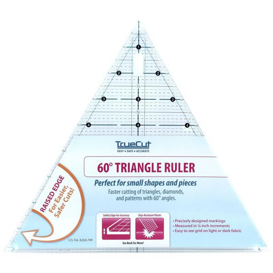 Triangle Quilt Ruler Rack Grace Company TrueCut Equilateral Triangle Quilting Ruler 60° 21042 ...