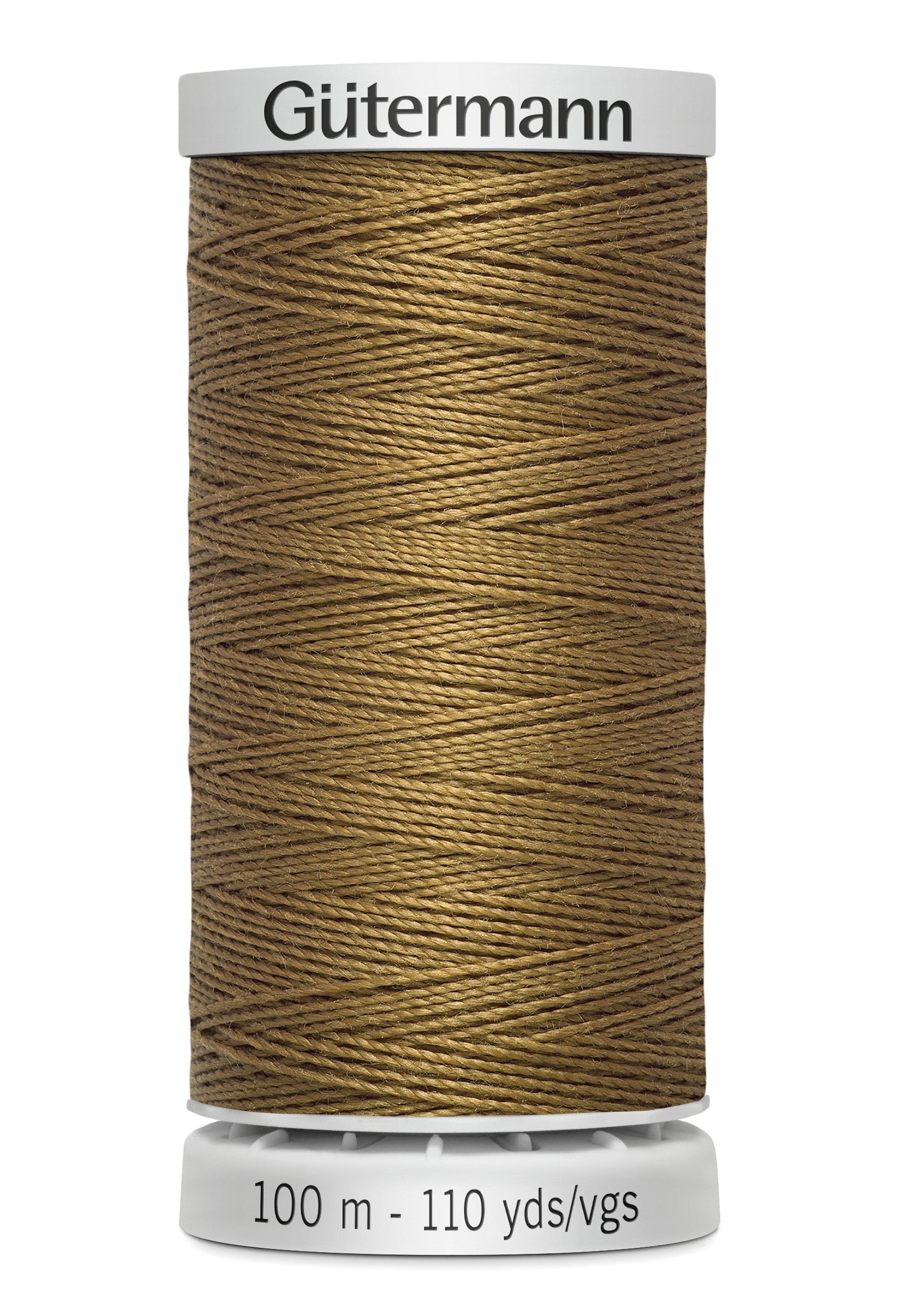 Spool of Gutermann thread on a white background