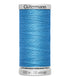 Spool of blue thread with 'Gütermann' branding on a white background