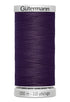 Spool of purple thread with 'Gütermann' branding on a white background