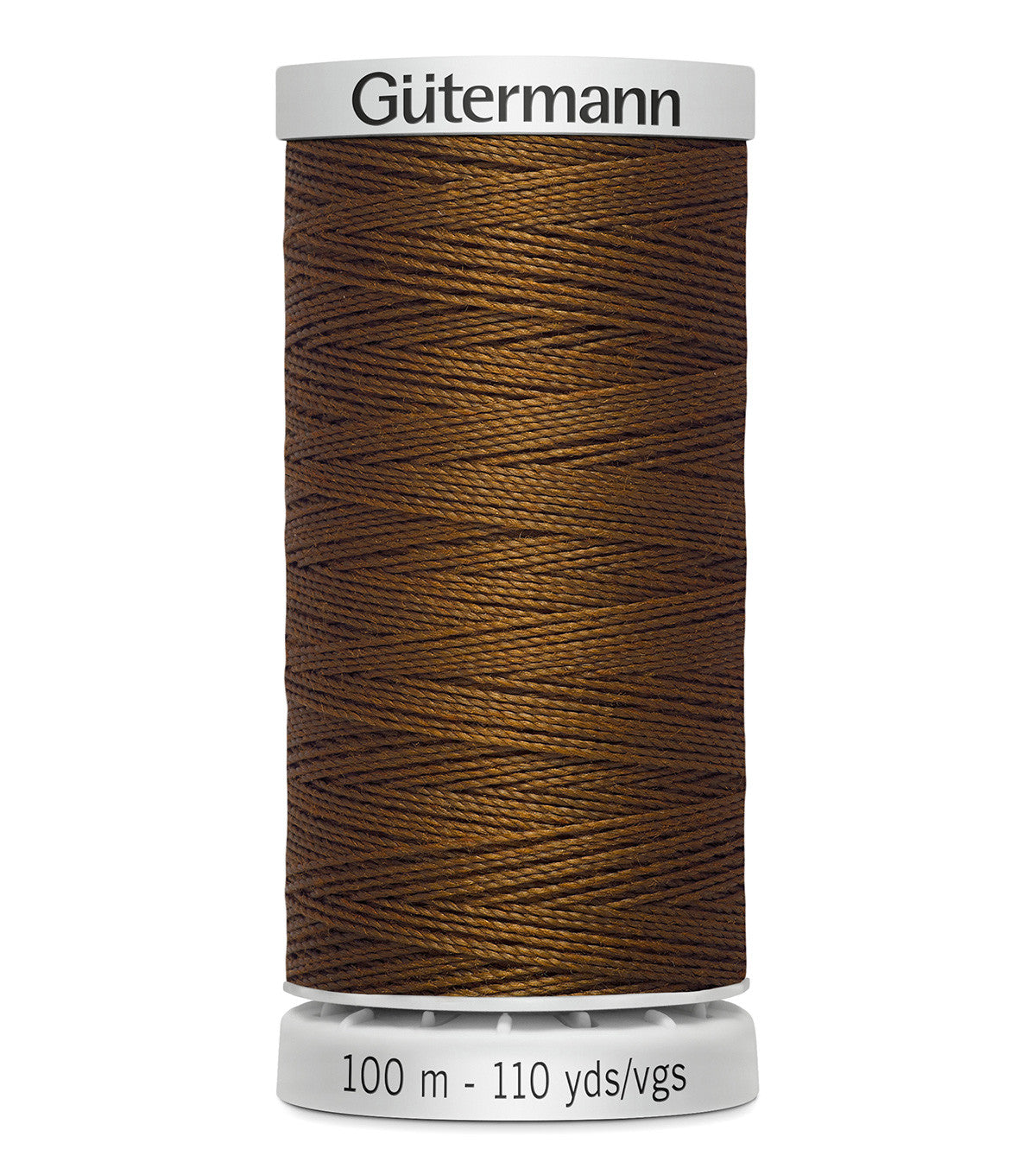Spool of Gütermann thread on a white background