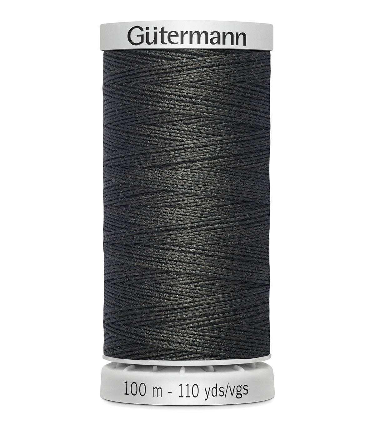 Spool of Gütermann thread on a white background
