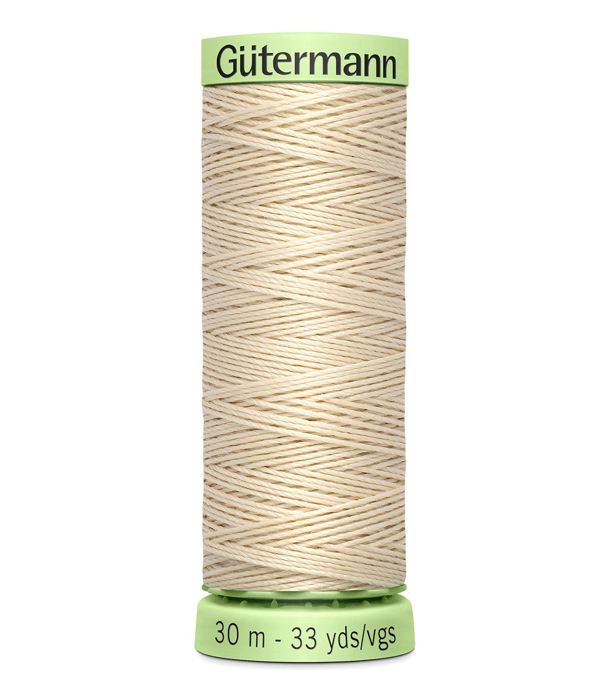 Spool of Gutermann thread on a white background