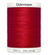 A spool of Gutermann sewing thread in a vibrant red color, shown against a plain white background.