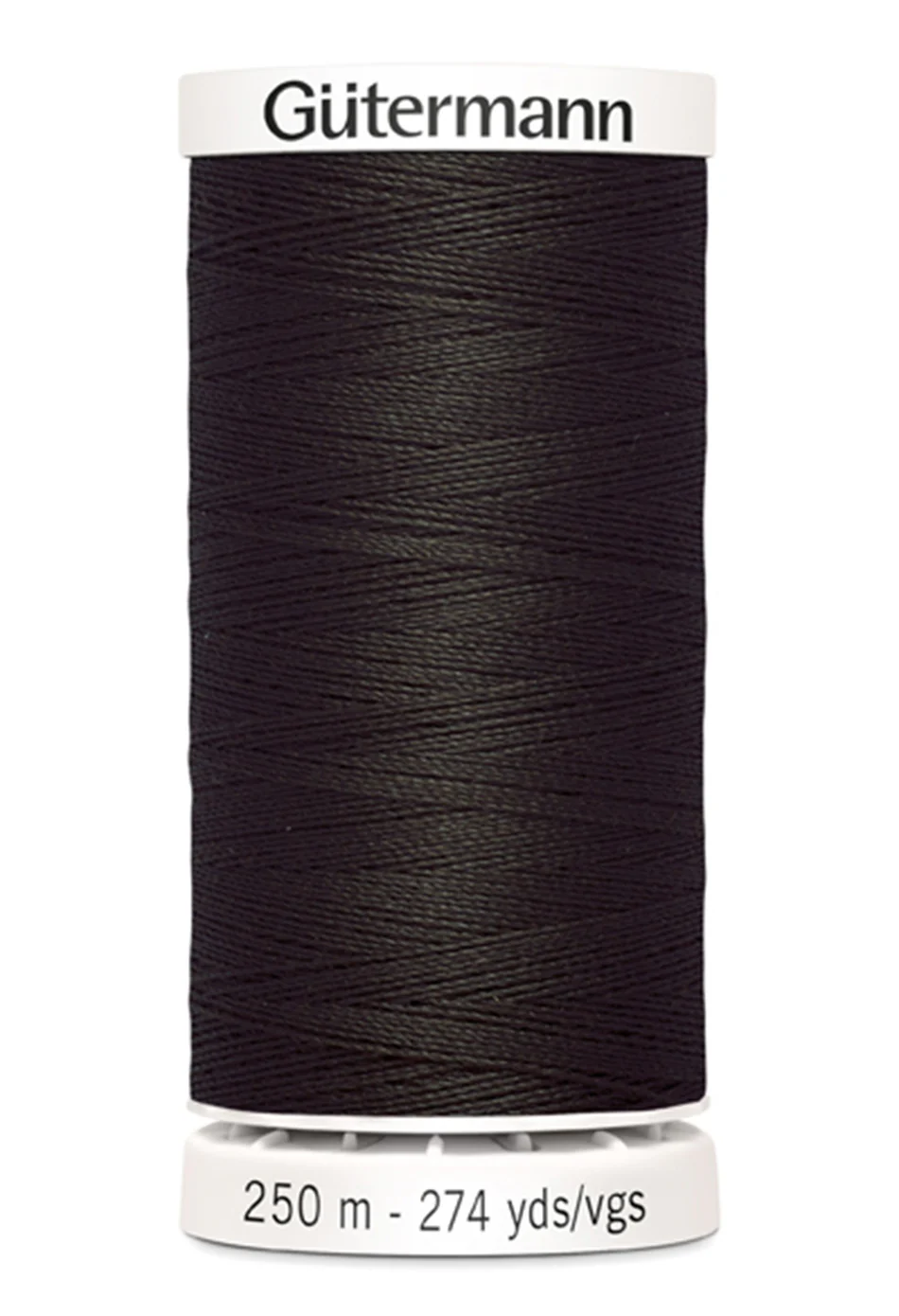 Spool of Gutermann thread on a white background