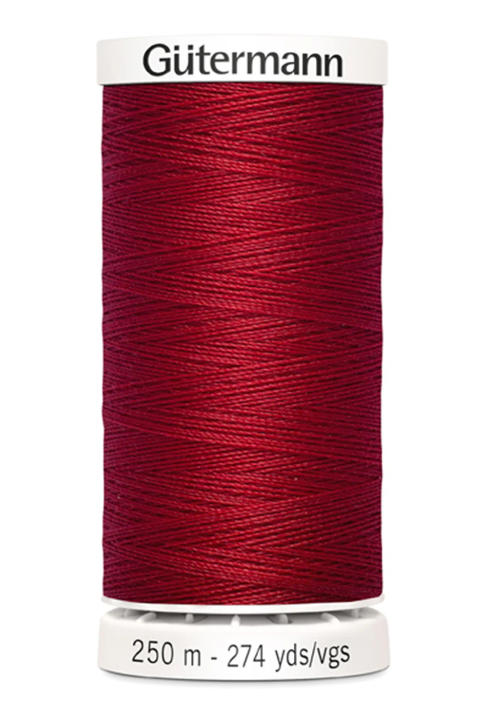 Spool of Gutermann thread on a white background