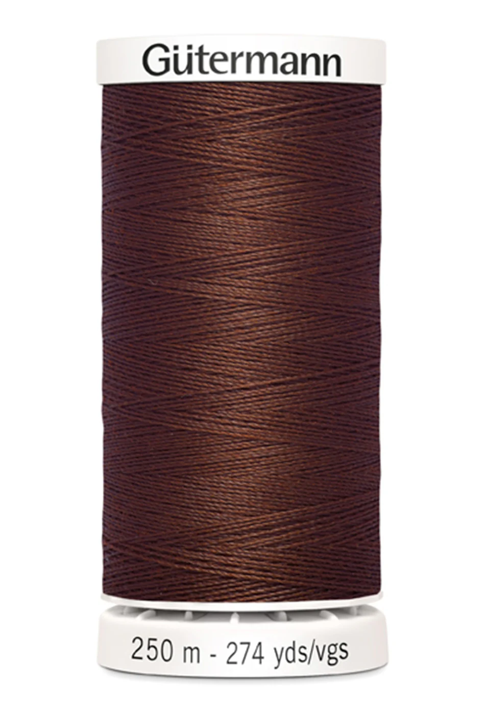 Spool of Gutermann thread on a white background