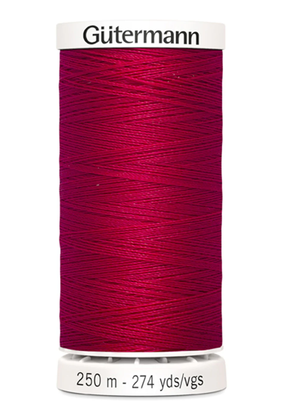Gutermann thread spool in red on a white background