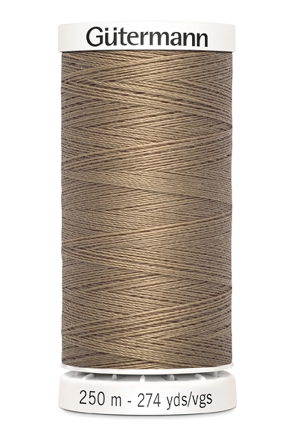 Spool of Gutermann thread on a white background