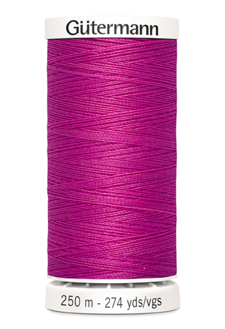 Spool of Gutermann thread on a white background