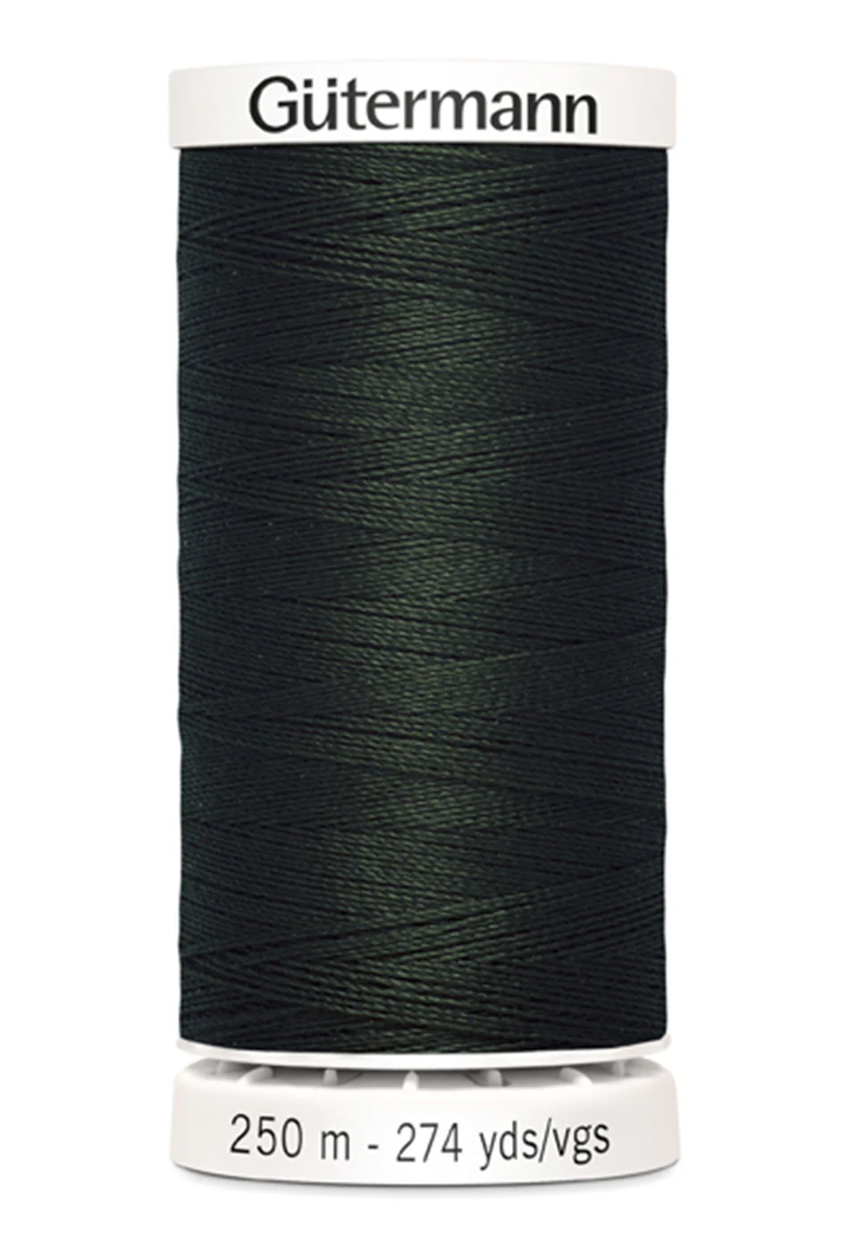 Spool of Gutermann thread on a white background