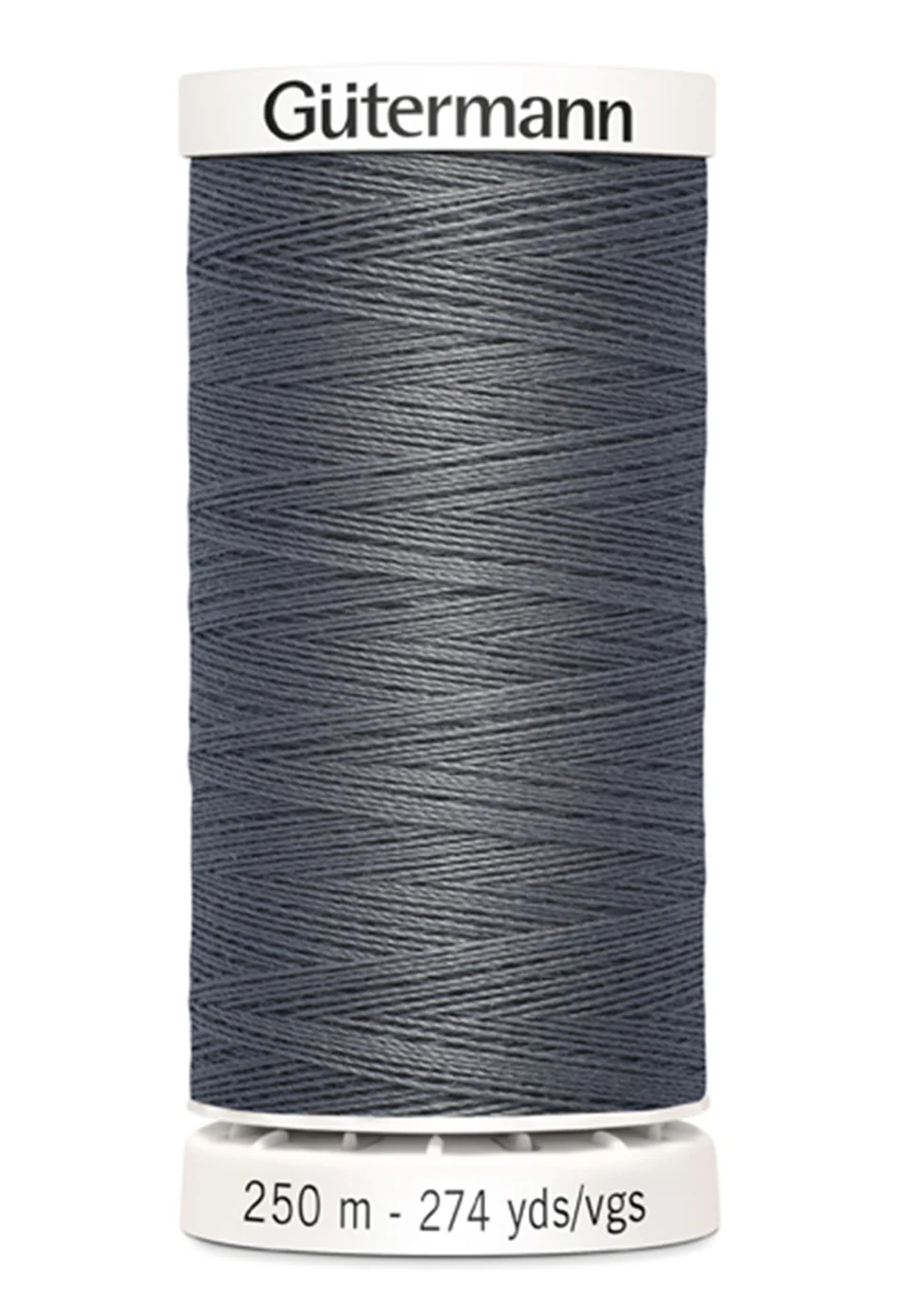 Spool of Gutermann thread on a white background