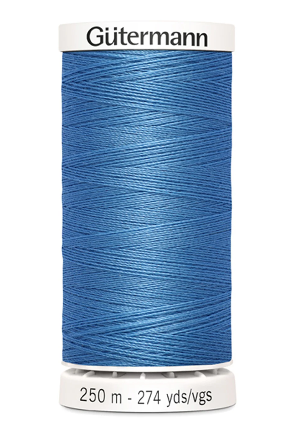 Spool of Gutermann thread on a white background