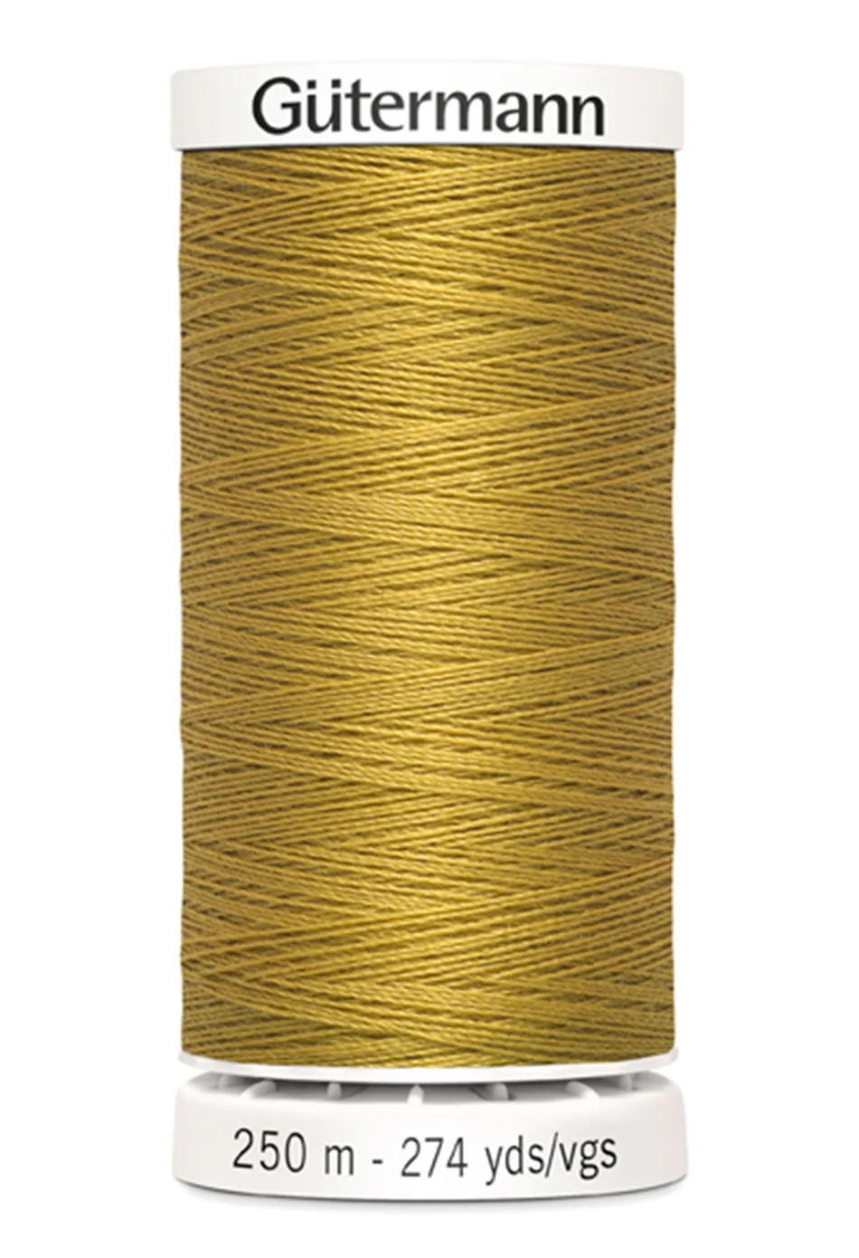 Spool of Gutermann thread on a white background
