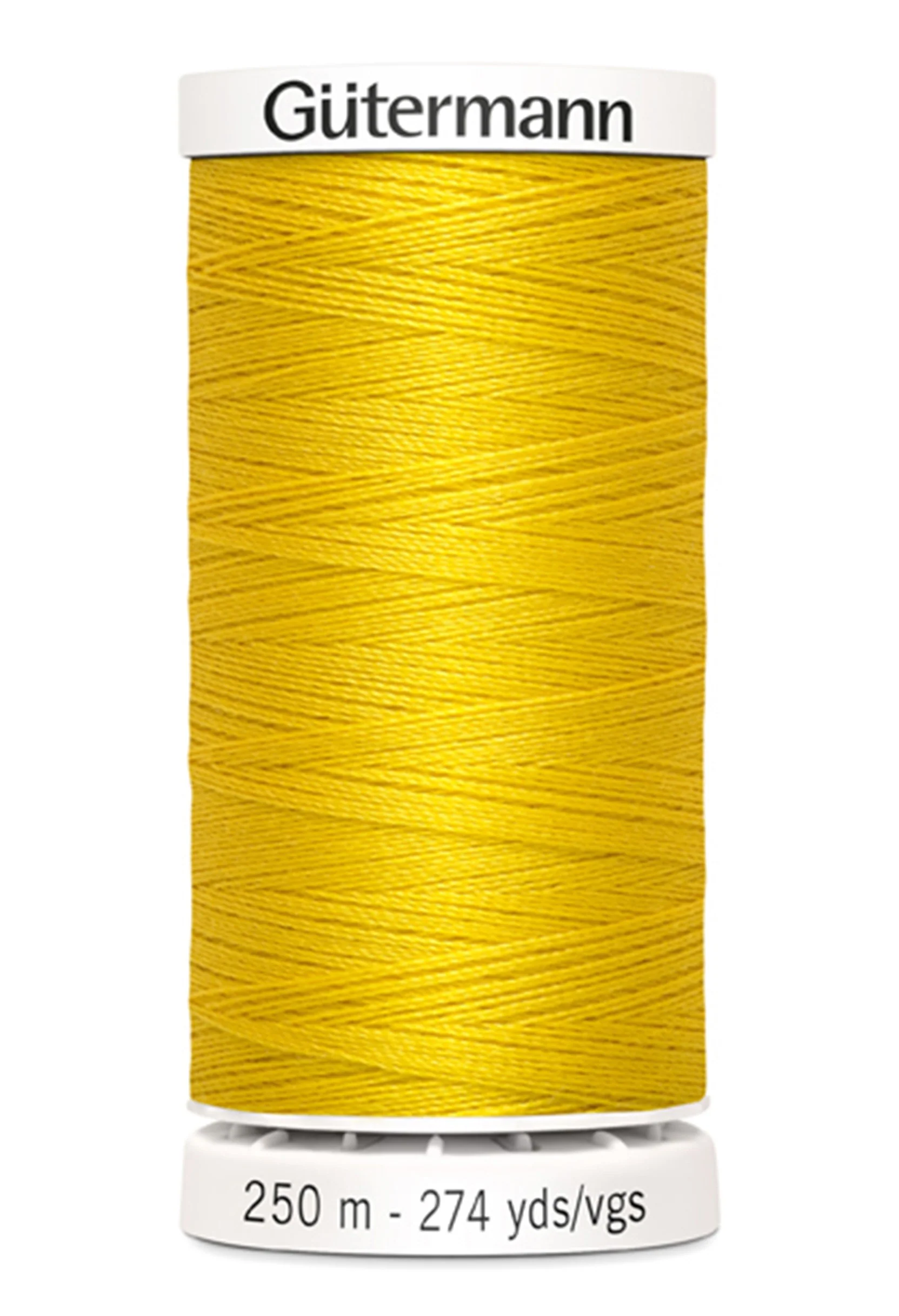 Spool of Gutermann thread on a white background