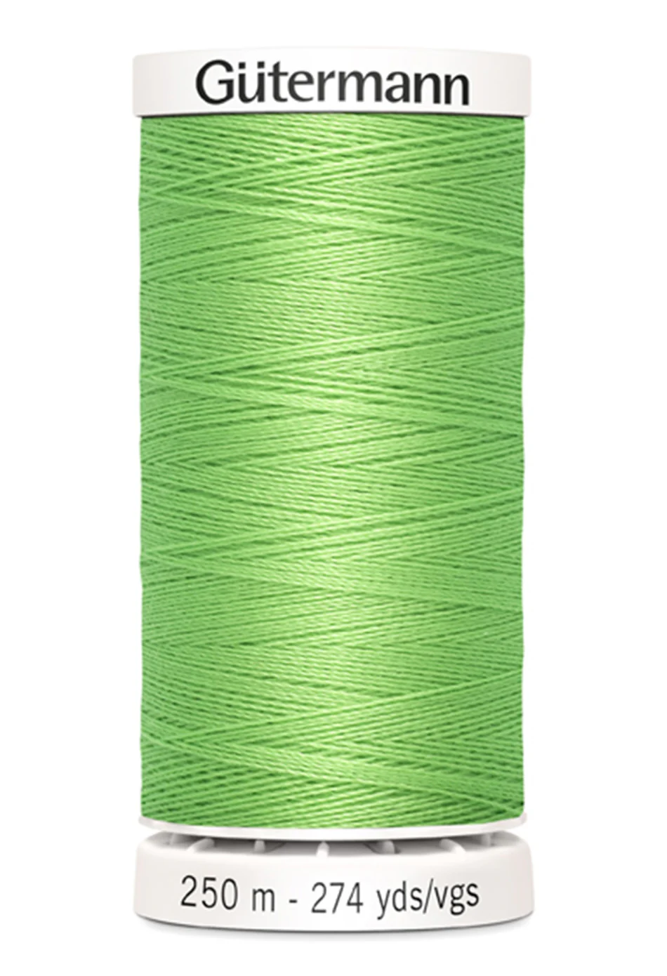 Spool of Gutermann thread on a white background