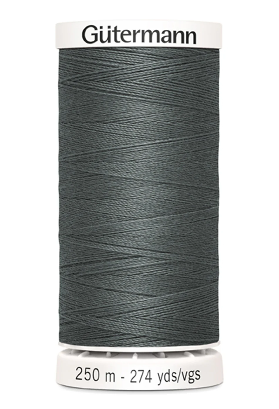 Spool of Gutermann thread on a white background