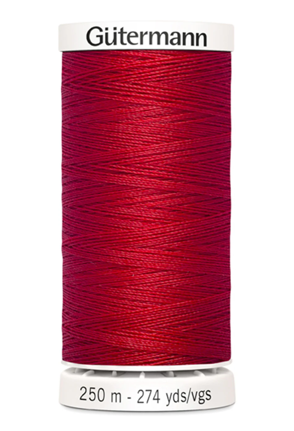 Spool of Gutermann thread on a white background
