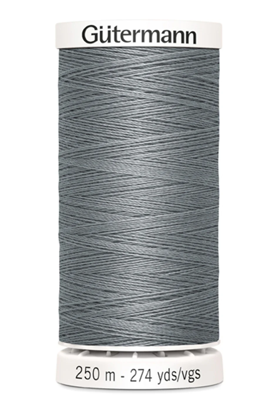 Spool of Gutermann thread on a white background