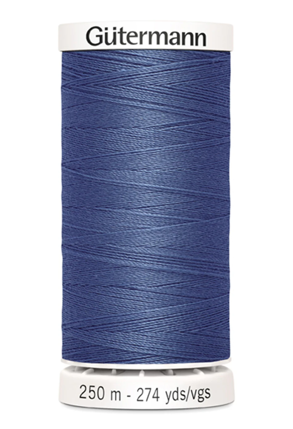 Spool of Gutermann thread on a white background