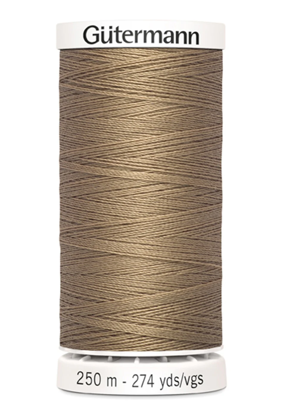 Spool of Gutermann thread on a white background