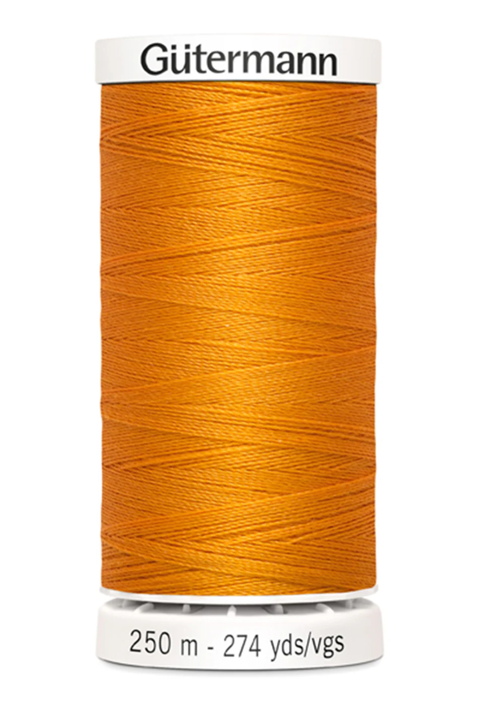 Gutermann thread spool in orange on a white background