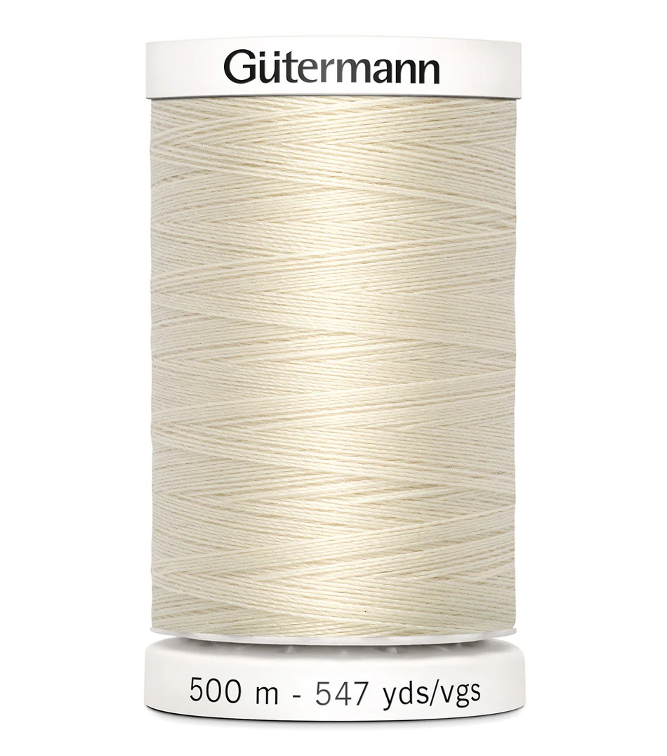 Spool of Gutermann thread on a white background