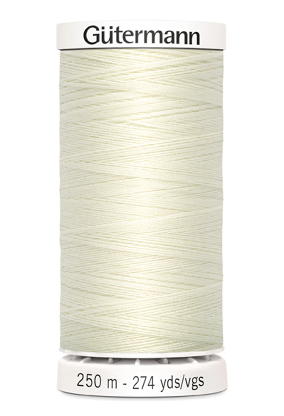 Spool of Gutermann thread on a white background