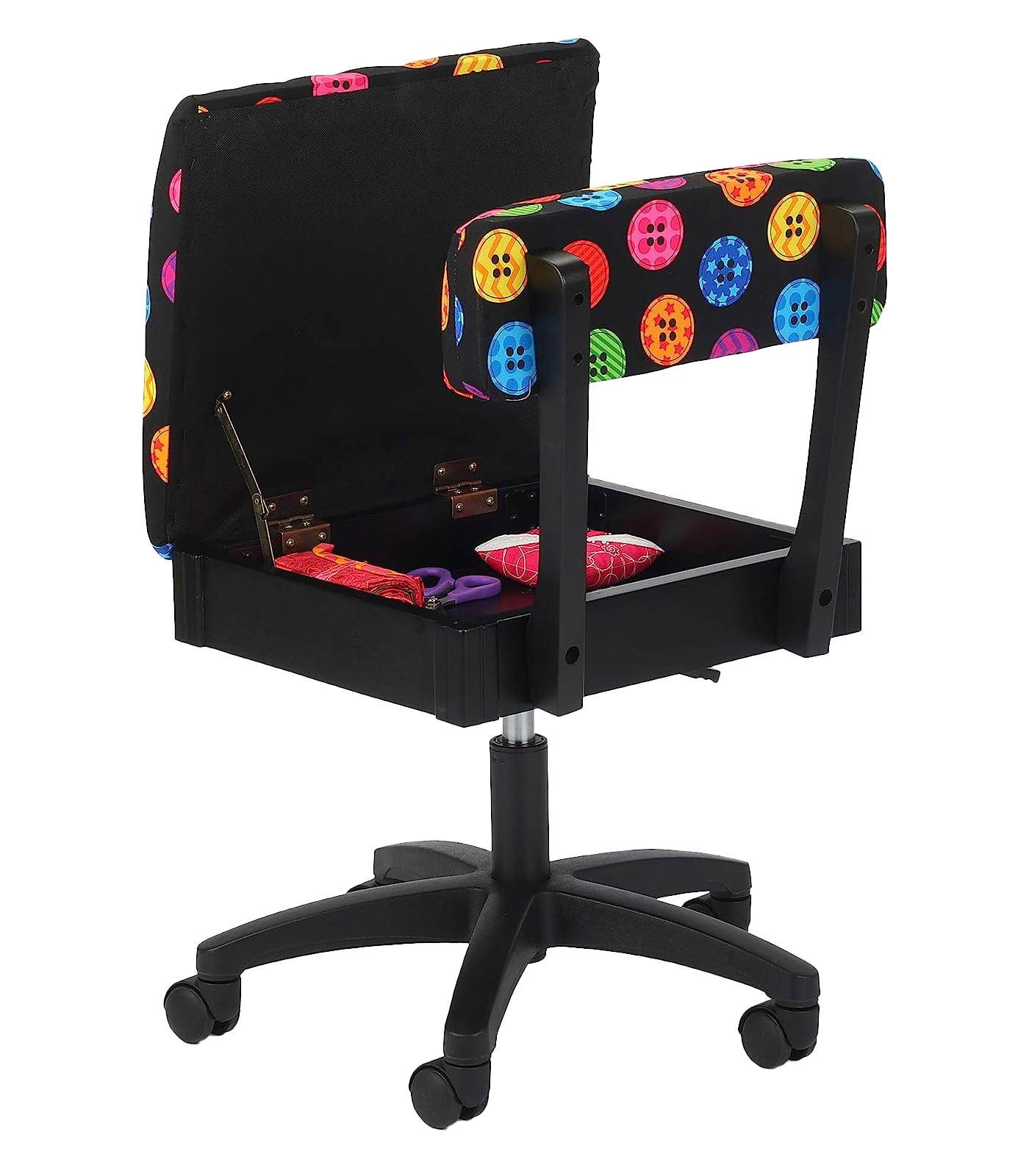 Arrow Sewing Height Adjustable Hydraulic Sewing Chair Button Fabric for Sale at World Weidner