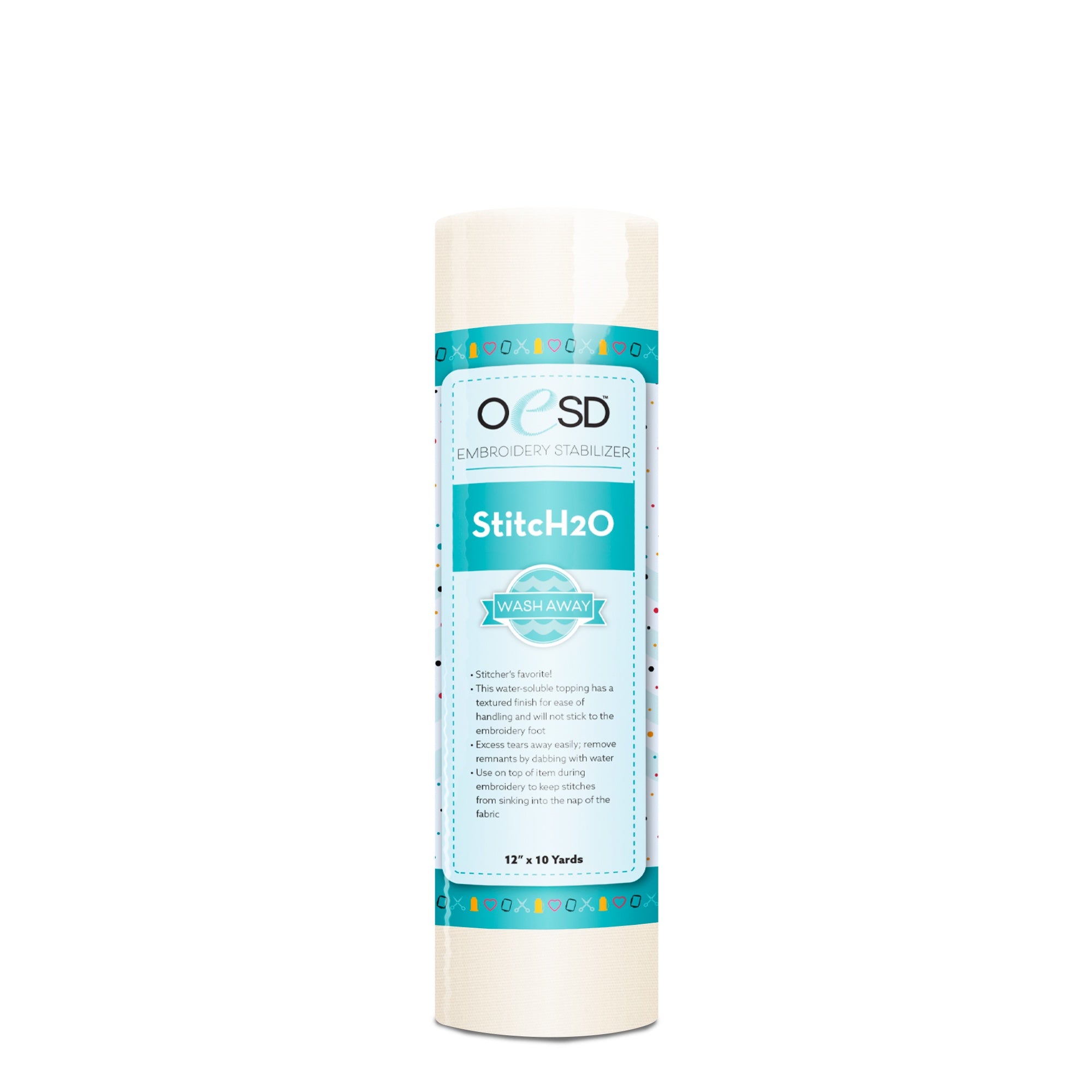 OESD StitcH2O Wash Away Embroidery Topping 12"x10yd Roll HBWST-12