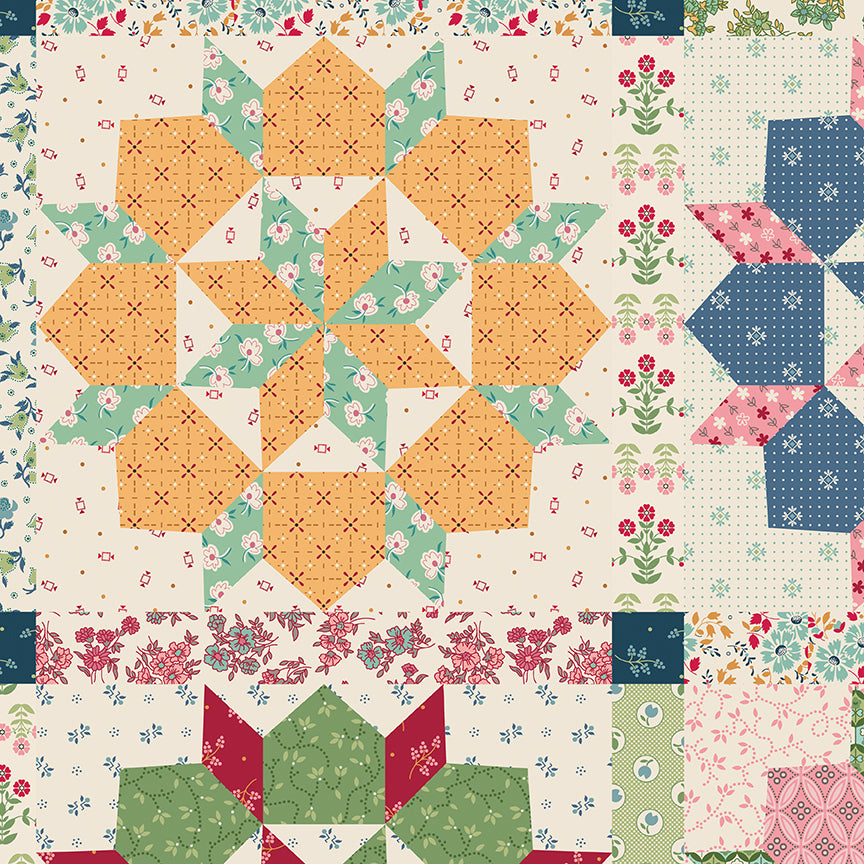Fabric Riley Blake Multi Grandma’s Star Family Reunion 57/58" Home Dec by the Quarter Yard HD18416-MULTI