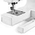 close up image of the Janome HD3000 Sewing Machine needle plate and free arm