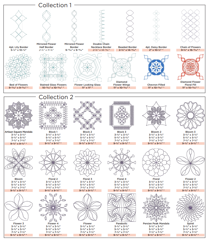 Janome Hi-Definition Embroidery Inspirations Ruler Work Quilting Design Collection for Sale at World Weidner