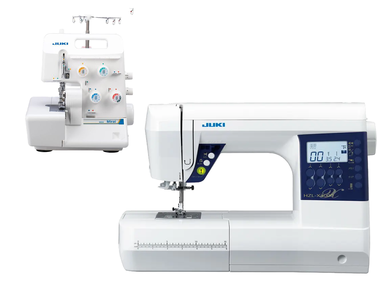 JUKI HZL-X3000 Sewing Machine with Free W654 Mirai Serger