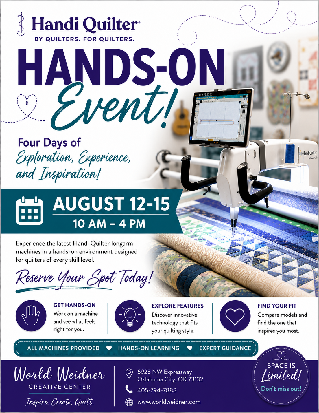 Handi Quilter Hands-On Event 8/12-15