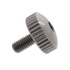 A single metallic threaded fastener with a knurled, rounded head, shown on a plain white background.