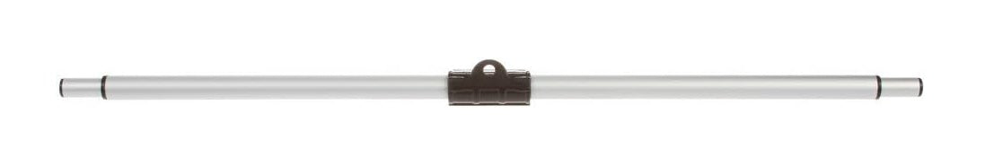 Metal rod with a cylindrical component on a white background