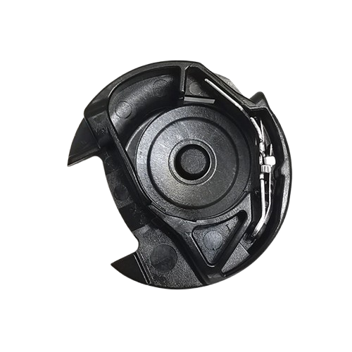 A black plastic circular mechanical component or guard, likely a replacement part for a power tool, shown on a solid white background.
