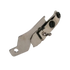 A small metal mechanical component or hardware part with a silver-toned body and black adjustment knobs, isolated on a white background.
