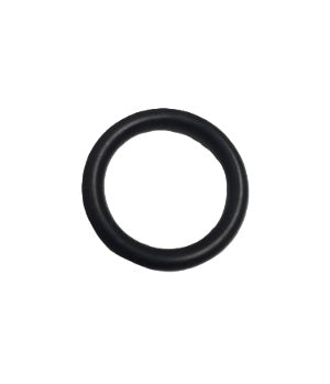 A simple black rubber O-ring shown on a plain white background.