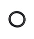 A simple black rubber O-ring shown on a plain white background.