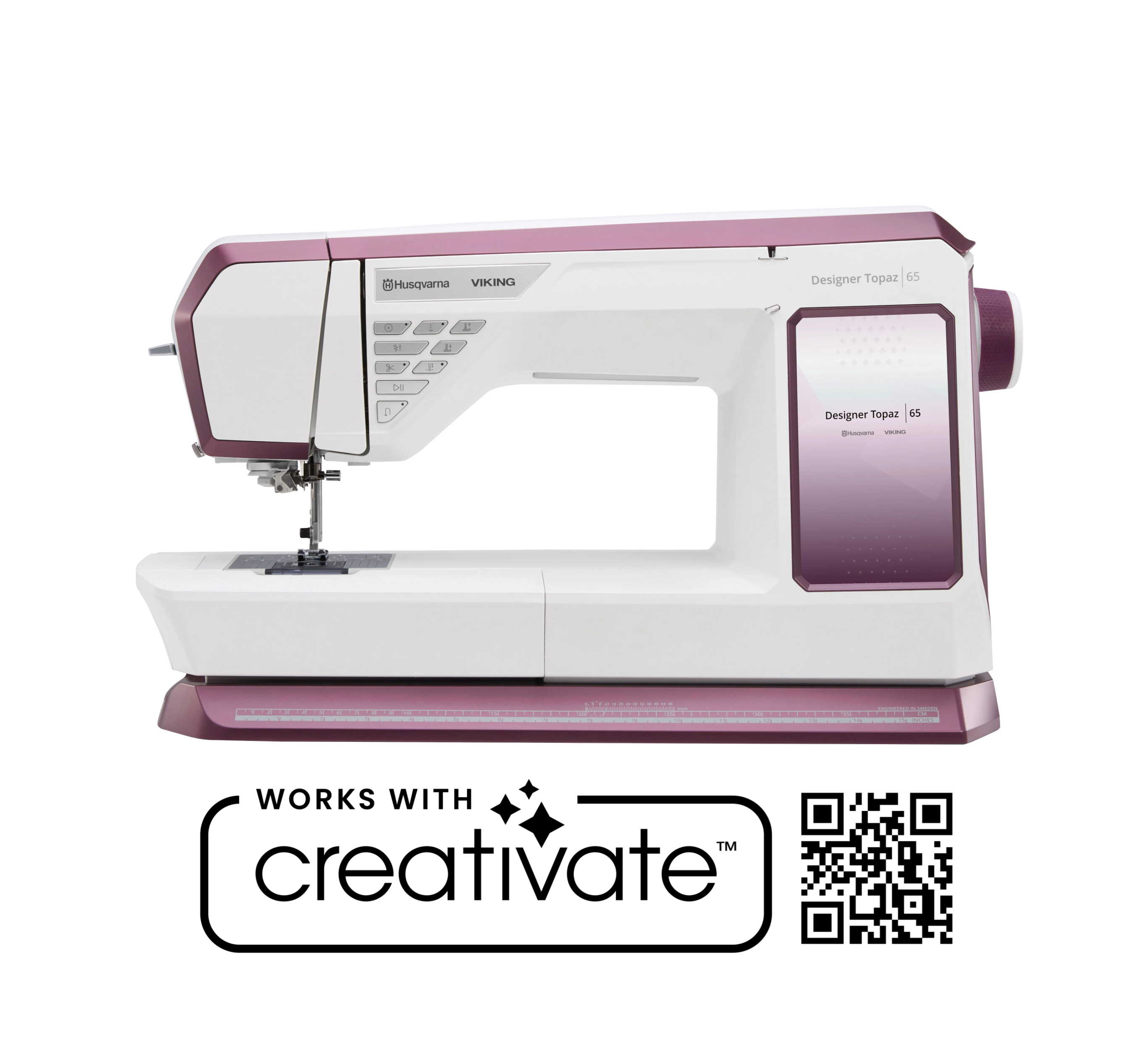 Husqvarna Viking Designer Topaz 65 Sewing and Embroidery Machine works with CREATIVATE Digital Toolkit