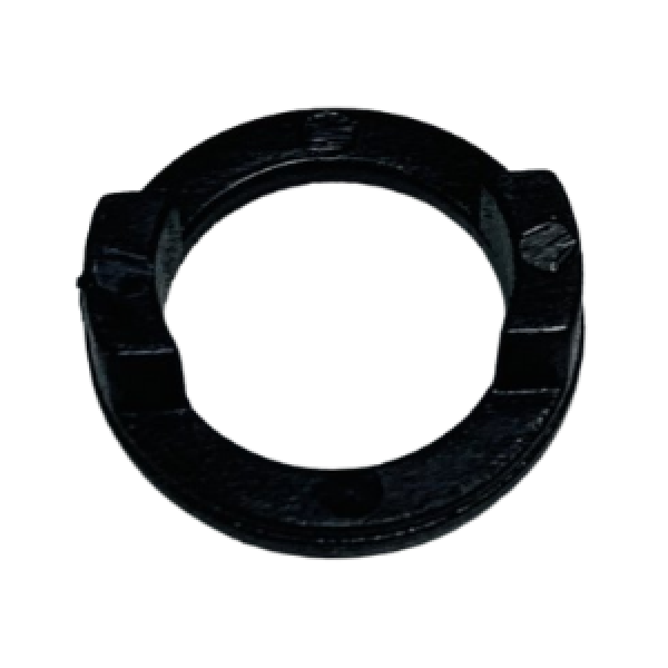 A black plastic ring-shaped gasket with a textured surface, shown on a plain white background.