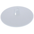 A translucent white circular plastic cap with a small central protruding tab, shown on a plain white background.