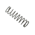 A single dark gray metal coil spring shown diagonally on a plain white background.
