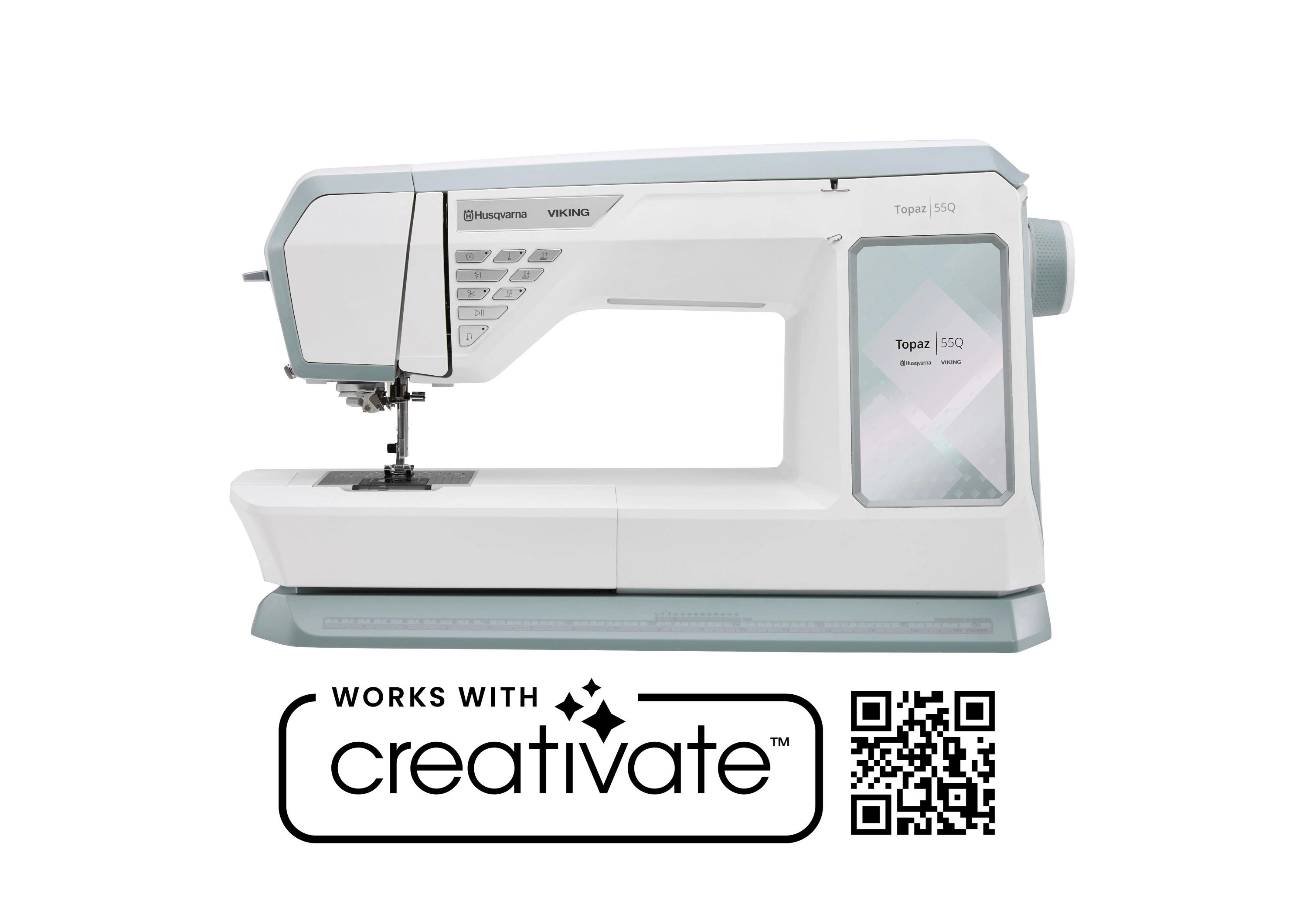 Husqvarna Viking Topaz 55Q Sewing Machine works with CREATIVATE Digital Toolkit